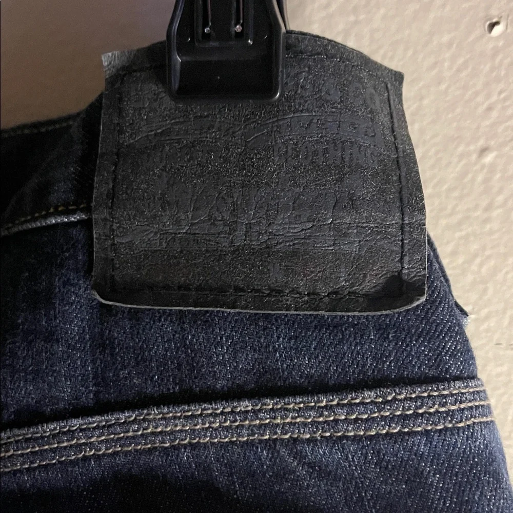 Levi's 514 Slim Straight Dark Wash Denim Snap Flap Double Pockets Size 36X32